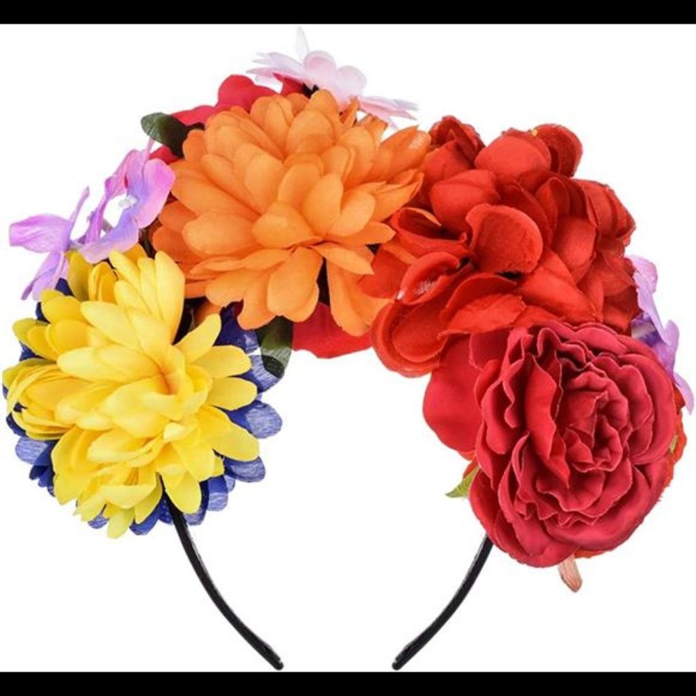 DreamLily Frida Kahlo Mexican Rose Flower Crown Headband Halloween Party